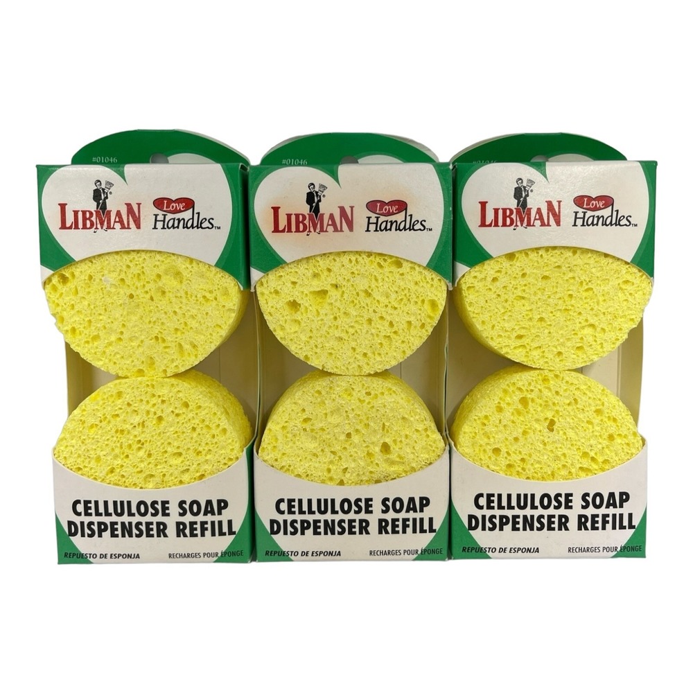 Libman Love Handles Cellulose Soap Dispenser Refill Vintage 2003 3 Pack‎ NOS